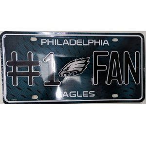🆕🏈 PHILADELPHIA EAGLES ALUMINUM #1 FAN LICENSE PLATE -NFL - UNISEX